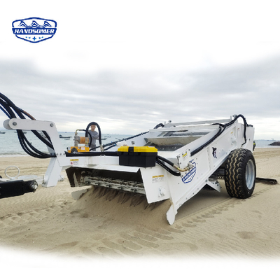 Perlengkapan pembersih pasir berkecepatan tinggi untuk pengangkut skid steer Ride-On stainless steel