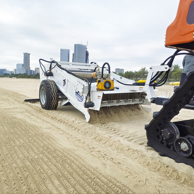 Penghapusan puing-puing dengan Mesin Pembersih Pantai dengan lebar pembersih 1400 mm dan Layar Vibrating